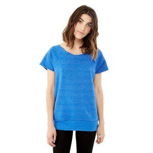 Alternative Apparel Rehearsal Raw Edge Sweatshirt Royal Blue Eco Fleece Pullover